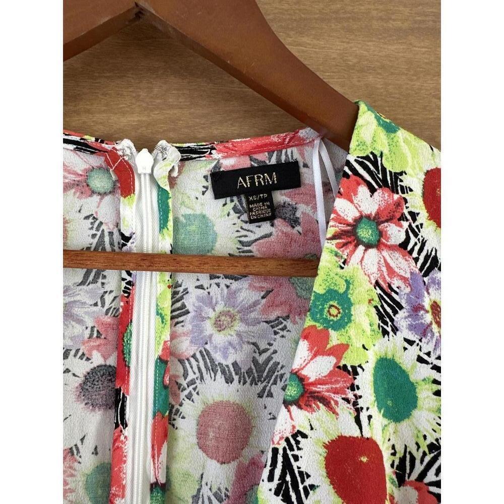 NWT AFRM Caprice Long Sleeve Mini Dress in Summer Daisy Bouquet Women’s size XS - Picture 5 of 13